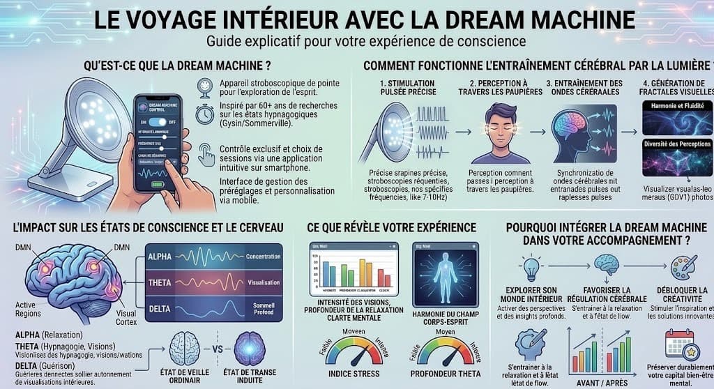 Guide explicatif de la photostimulation — Lumière pulsée, ondes cérébrales, états de conscience et déconnexion mentale