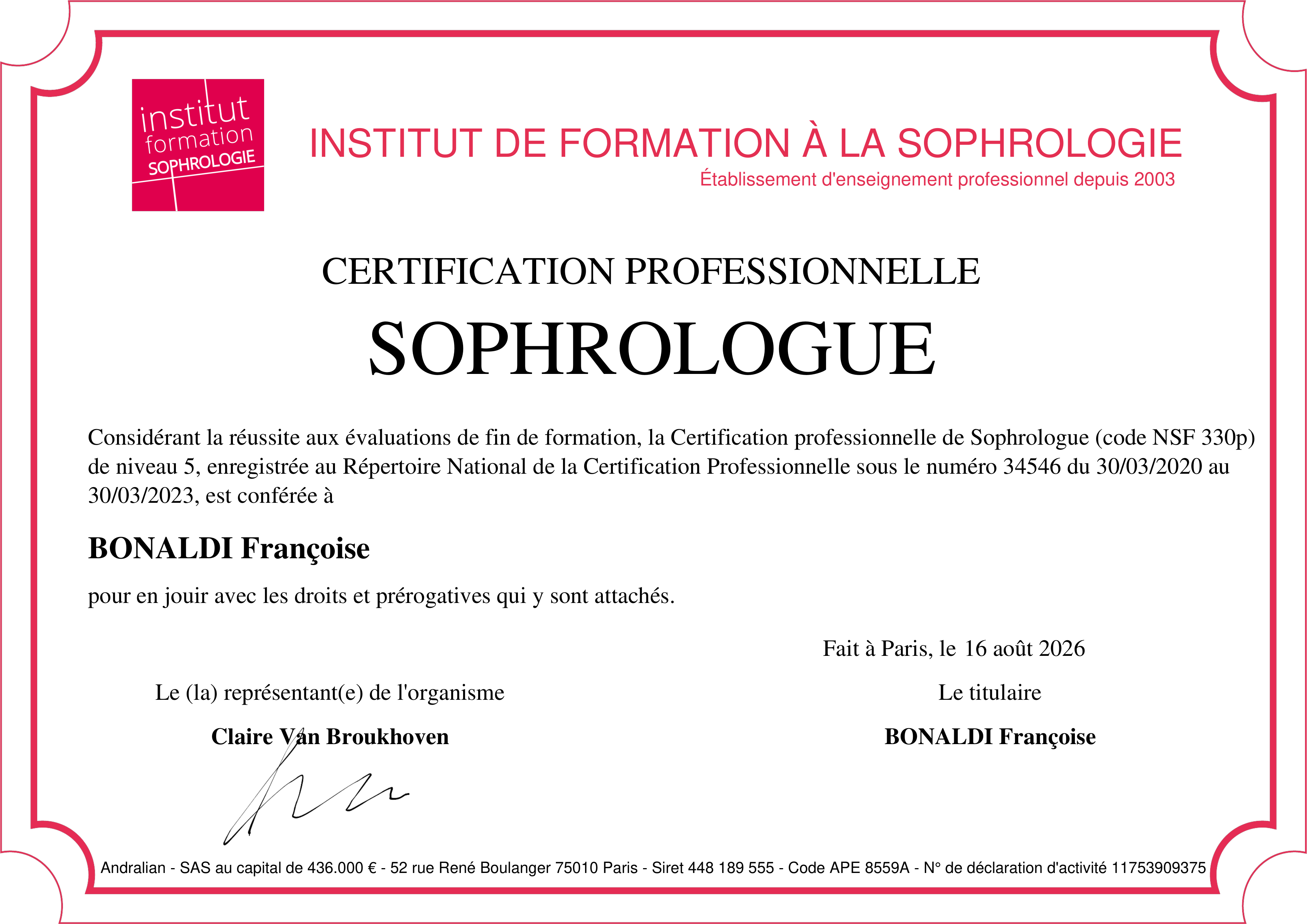 Certification IFS Paris