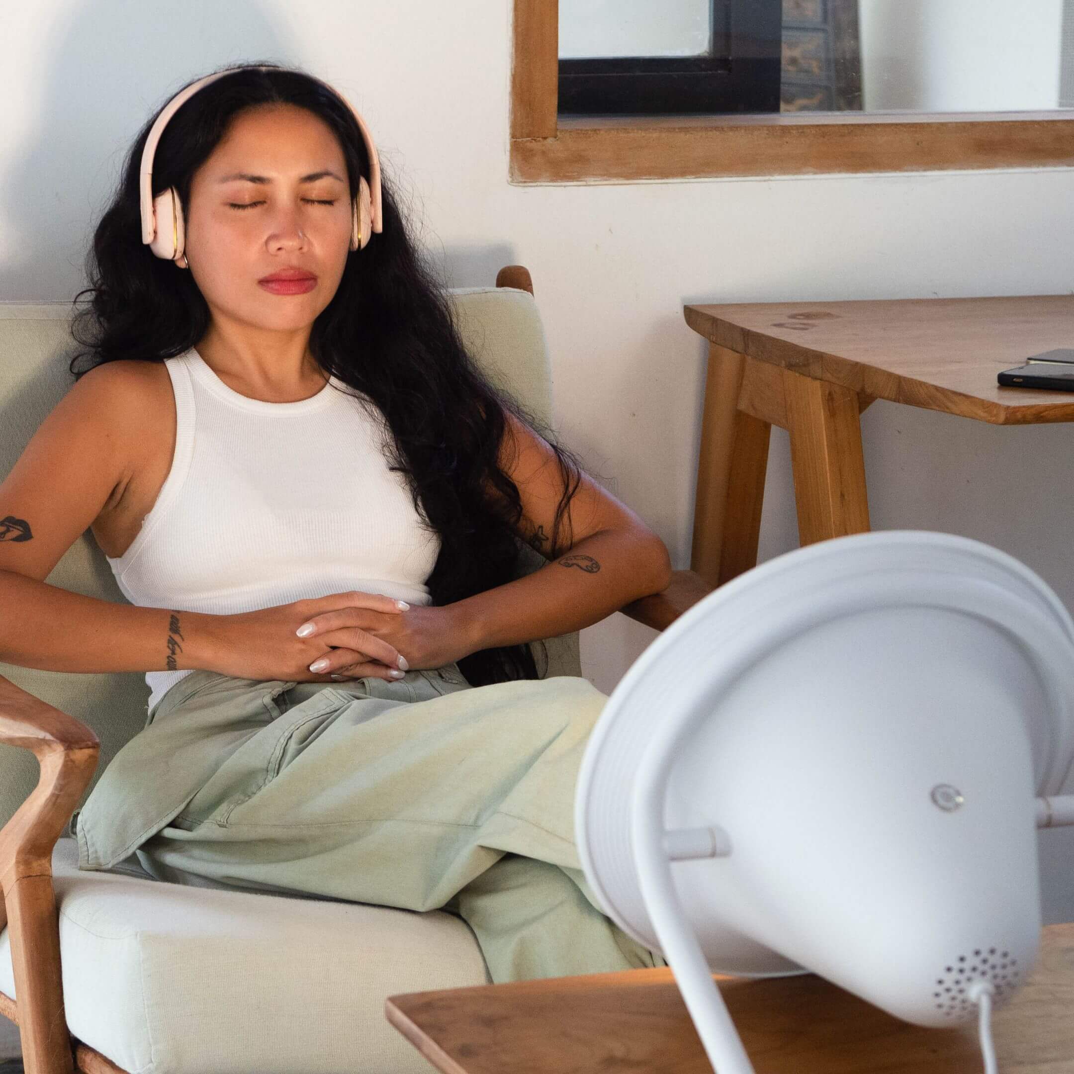 Séance d'immersion avec la lampe Dream Machine et casque audio au cabinet